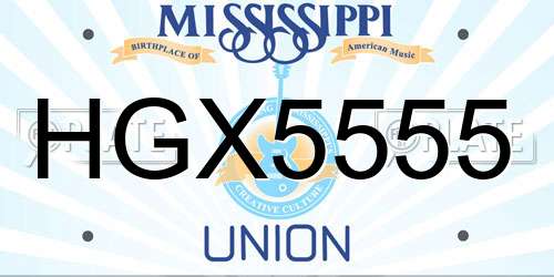 HGX5555 Mississippi License Plate