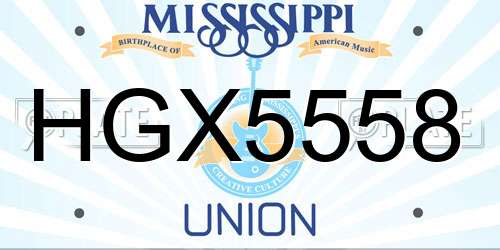 HGX5558 Mississippi License Plate