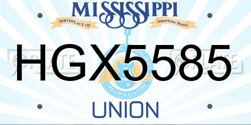 HGX5585 Mississippi License Plate