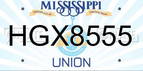 HGX8555 Mississippi License Plate