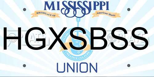 HGXSBSS Mississippi License Plate