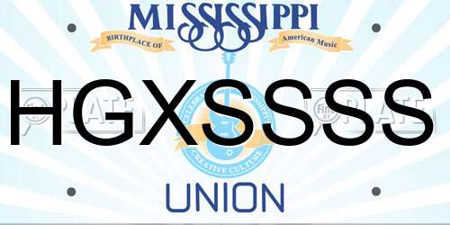 HGXSSSS Mississippi License Plate