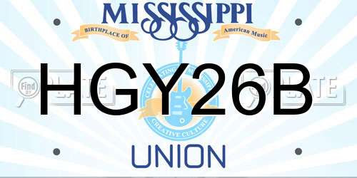 HGY26B Mississippi License Plate