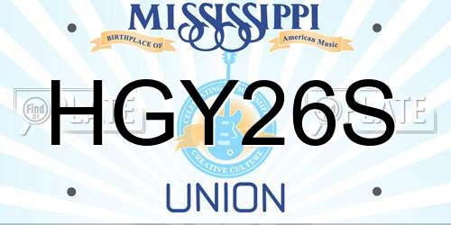 HGY26S Mississippi License Plate