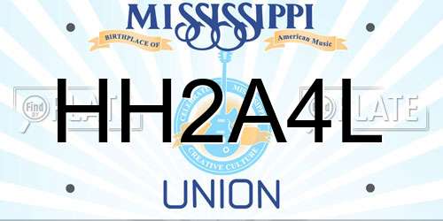 HH2A4L Mississippi License Plate