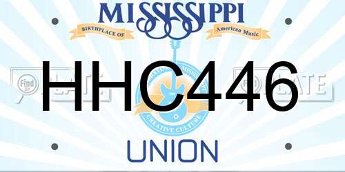 HHC446 Mississippi License Plate