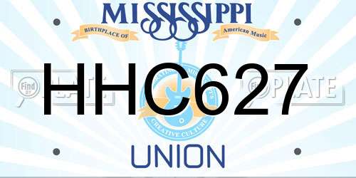 HHC627 Mississippi License Plate