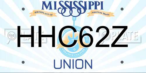 HHC62Z Mississippi License Plate
