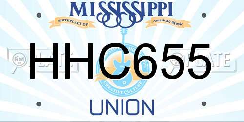 HHC655 Mississippi License Plate