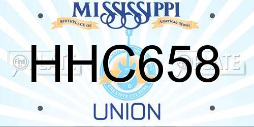 HHC658 Mississippi License Plate