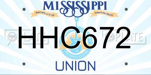 HHC672 Mississippi License Plate