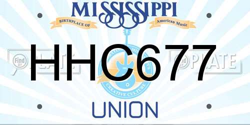 HHC677 Mississippi License Plate