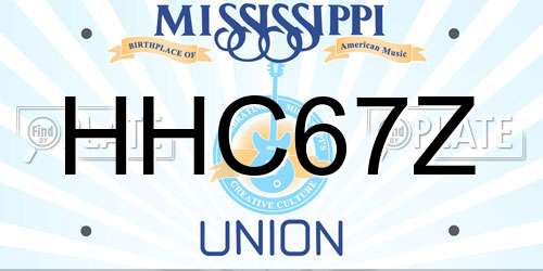 HHC67Z Mississippi License Plate