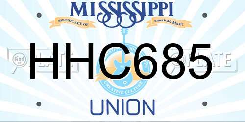 HHC685 Mississippi License Plate