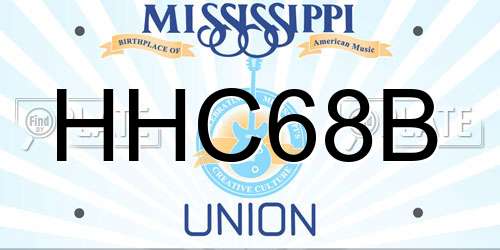 HHC68B Mississippi License Plate