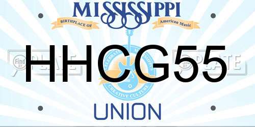 HHCG55 Mississippi License Plate