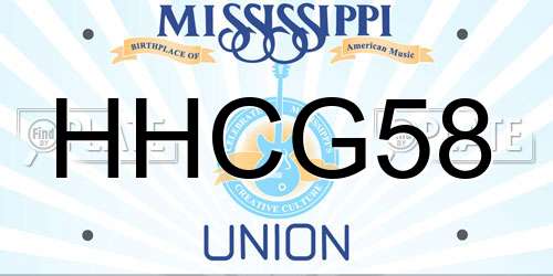 HHCG58 Mississippi License Plate