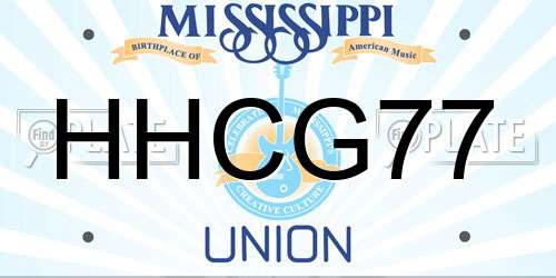 HHCG77 Mississippi License Plate