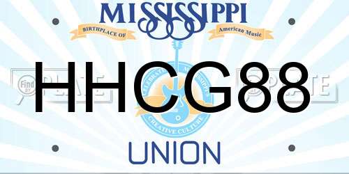 HHCG88 Mississippi License Plate