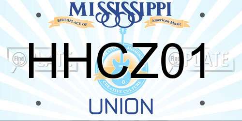 HHCZ01 Mississippi License Plate