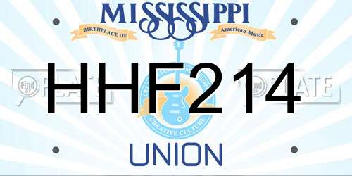 HHF214 Mississippi License Plate