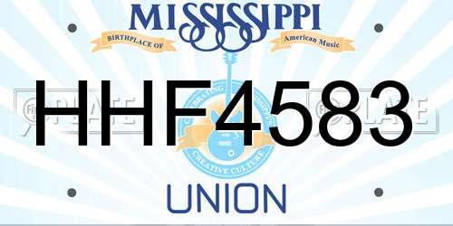 HHF4583 Mississippi License Plate
