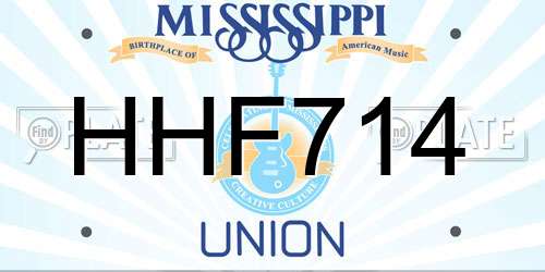 HHF714 Mississippi License Plate