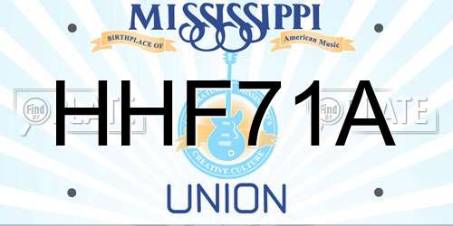 HHF71A Mississippi License Plate