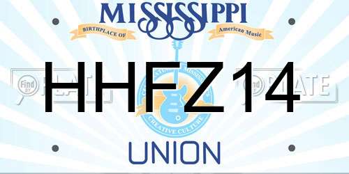 HHFZ14 Mississippi License Plate