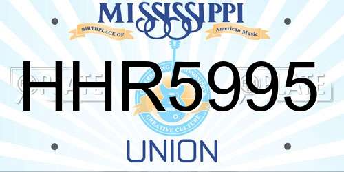 HHR5995 Mississippi License Plate