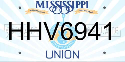 HHV6941 Mississippi License Plate