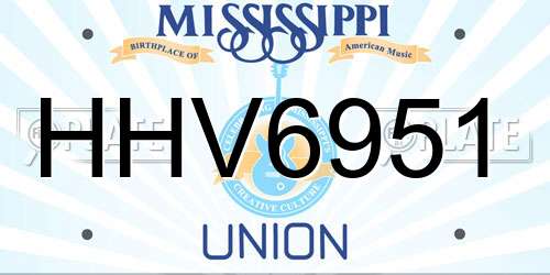 HHV6951 Mississippi License Plate