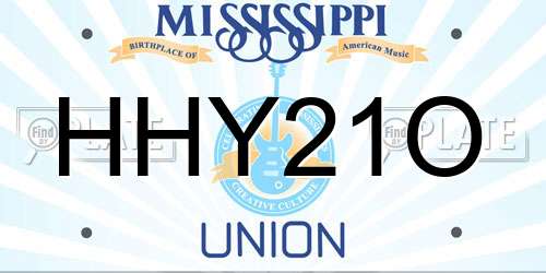 HHY21O Mississippi License Plate