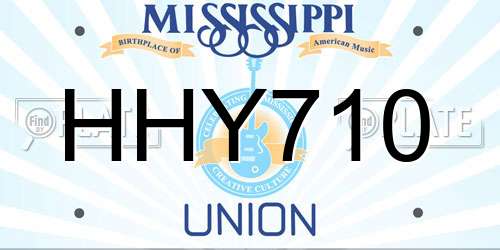HHY710 Mississippi License Plate