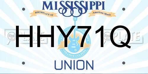 HHY71Q Mississippi License Plate