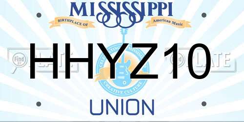 HHYZ10 Mississippi License Plate