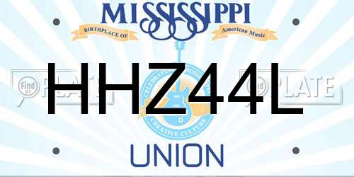 HHZ44L Mississippi License Plate