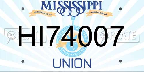 HI74007 Mississippi License Plate