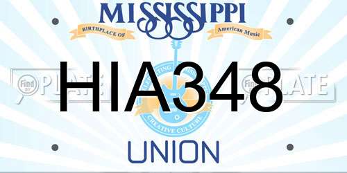 HIA348 Mississippi License Plate
