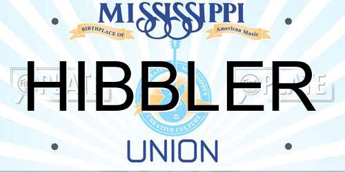HIBBLER Mississippi License Plate