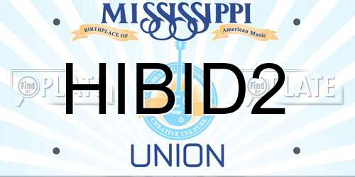 HIBID2 Mississippi License Plate