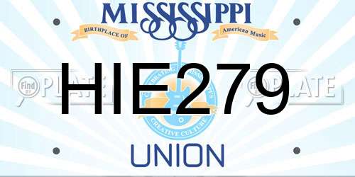 HIE279 Mississippi License Plate