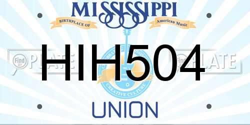 HIH504 Mississippi License Plate