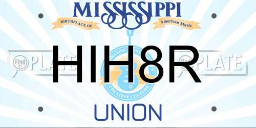 HIH8R Mississippi License Plate