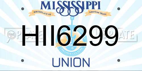 HII6299 Mississippi License Plate