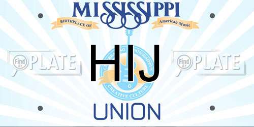 HIJ Mississippi License Plate