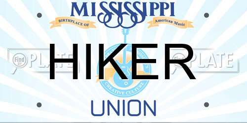 HIKER Mississippi License Plate