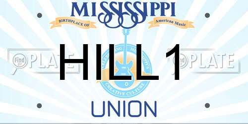 HILL1 Mississippi License Plate