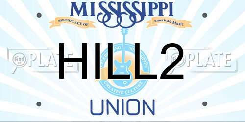 HILL2 Mississippi License Plate