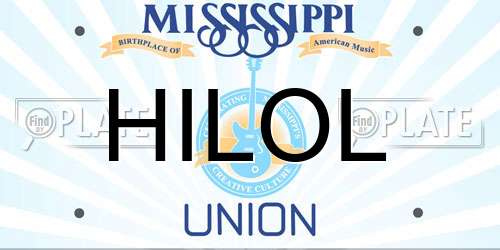HILOL Mississippi License Plate